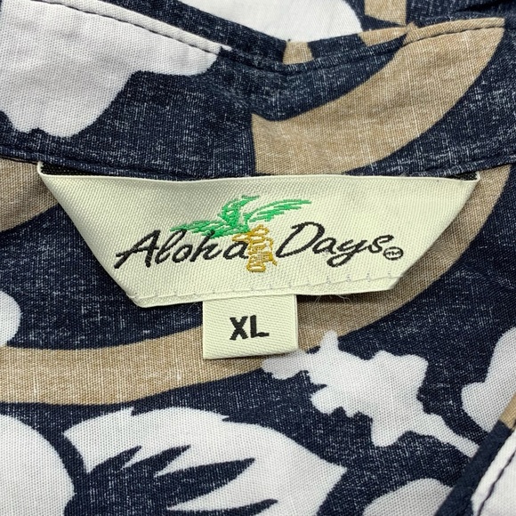 Aloha Days Hawaiian Aloha Print Button Up Top XL - Picture 4 of 5